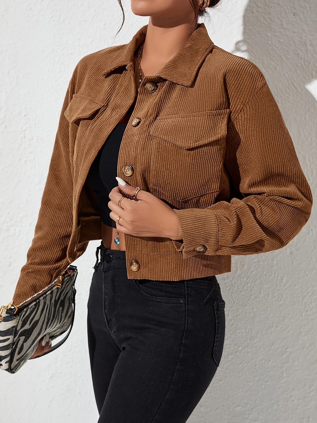 Evelyn | Cropped Button-Front Jacket