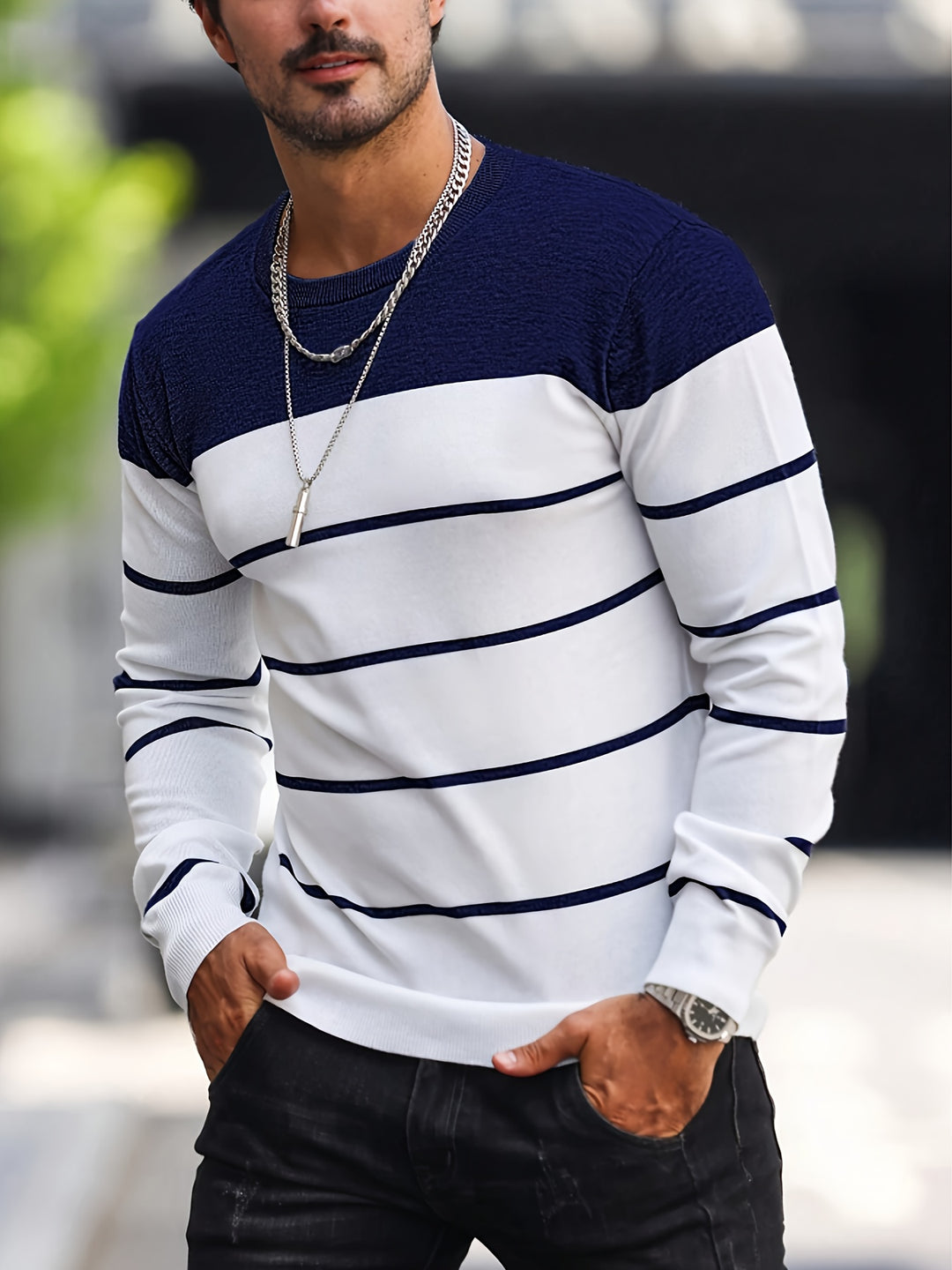 Harrison | Colour-Block Striped Sweater