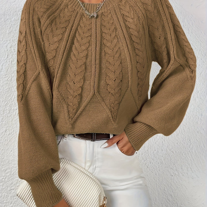 Fiona | Cable-Knit Round-Neck Sweater
