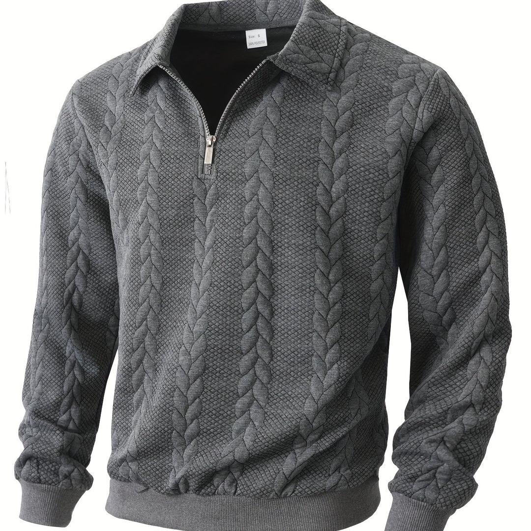 Harvey | Textured Half-Zip Pullover