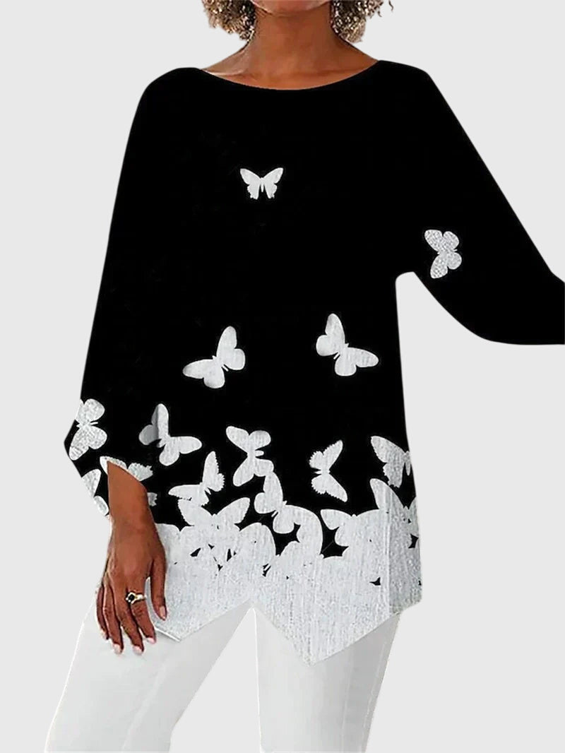 Roxanne | Shimmer Butterfly Long-Sleeve Top