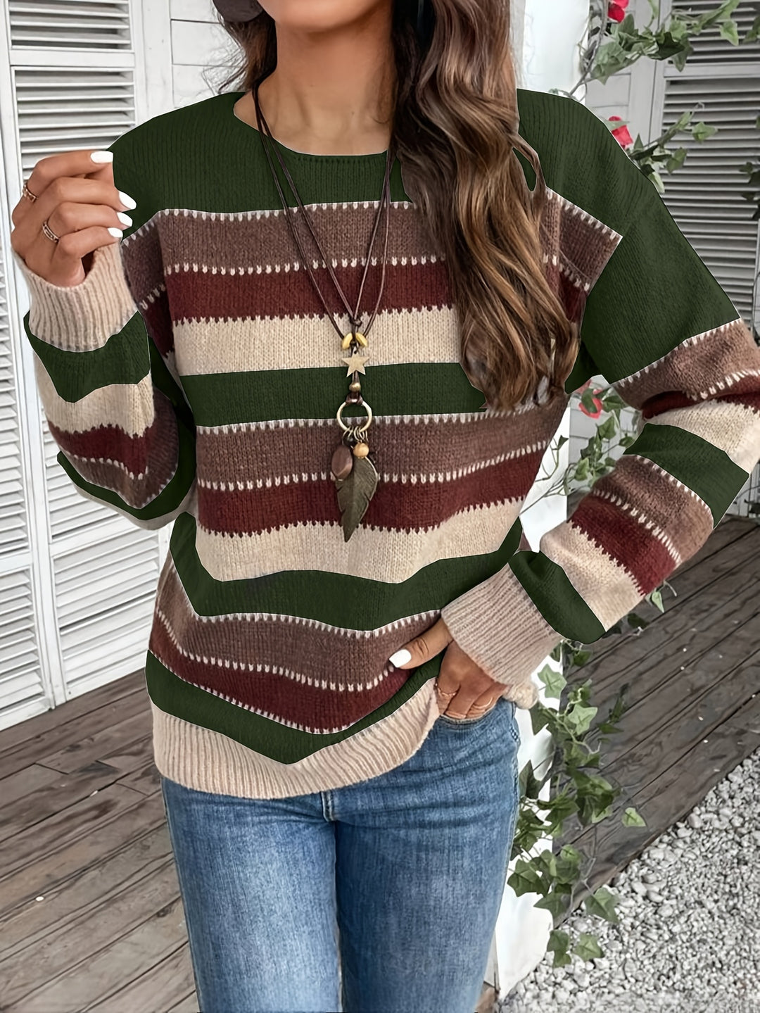 Isla | Striped Round-Neck Jumper