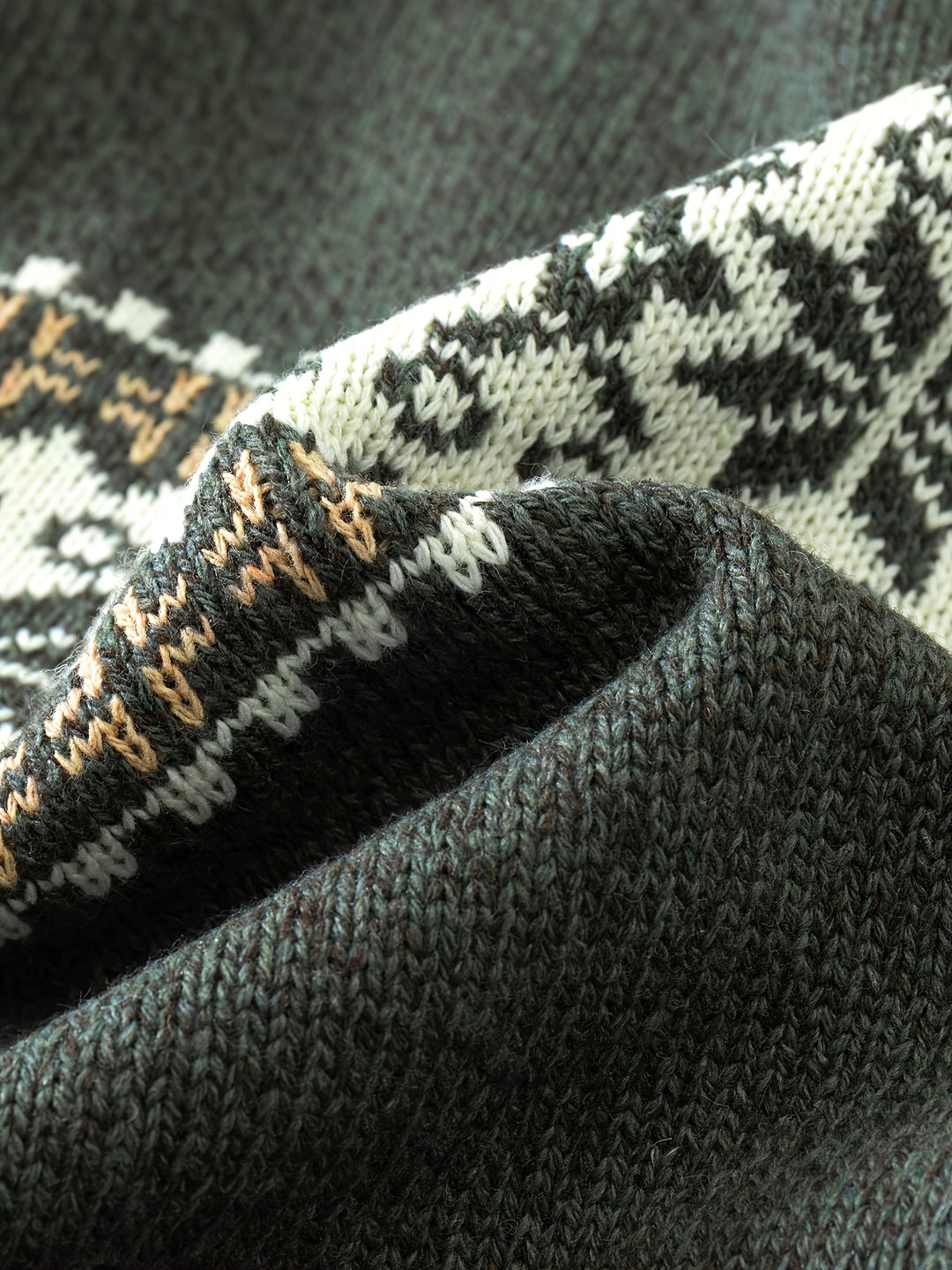 Reuben | Nordic-Pattern Zip Cardigan