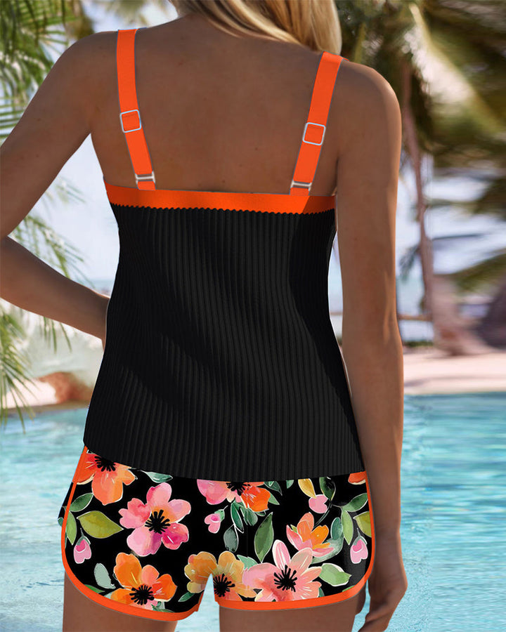 Renée | Contrast-Trim Two-Piece Swim Set