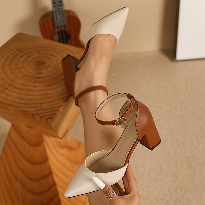 Rosanne | Two-Tone Ankle Strap Heels