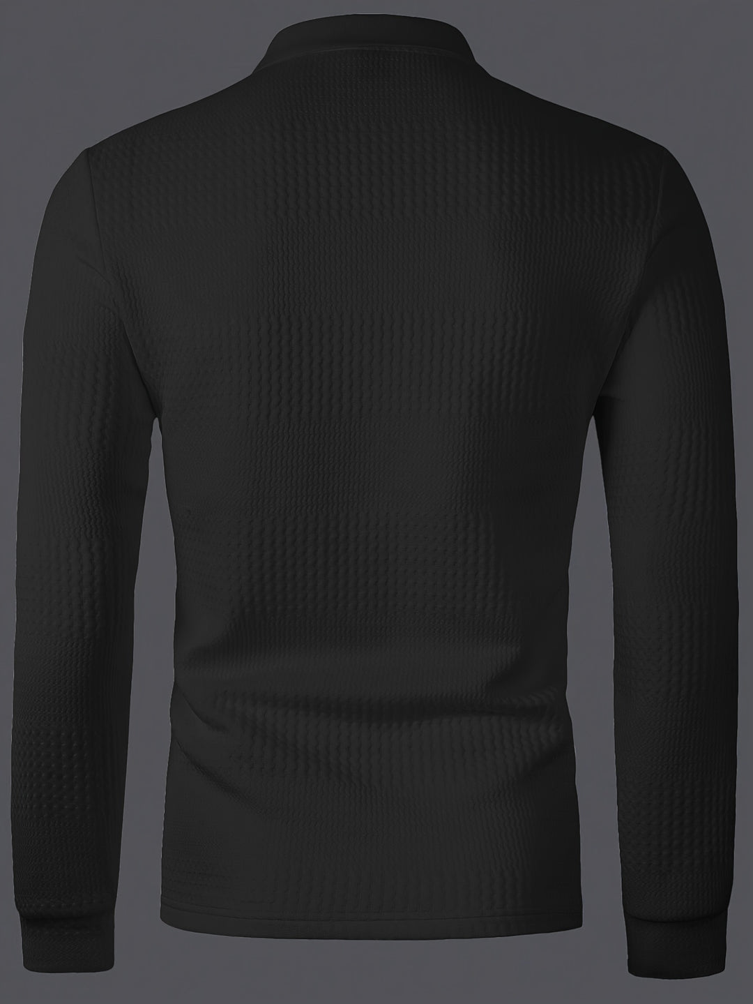 Lawrence | Textured Long Sleeve Polo Shirt
