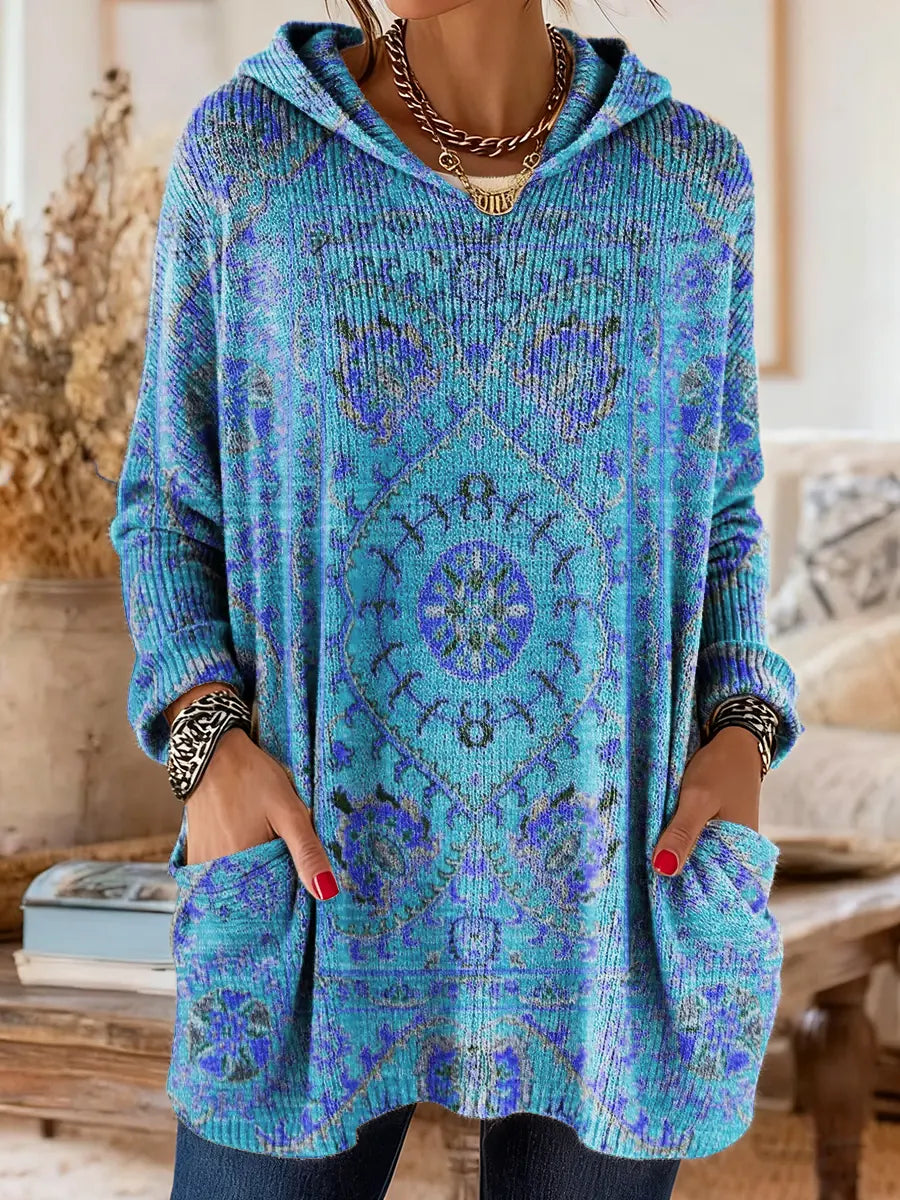 Sandra | Bohemian Hooded Tunic Jumper