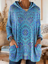Sandra | Bohemian Hooded Tunic Jumper