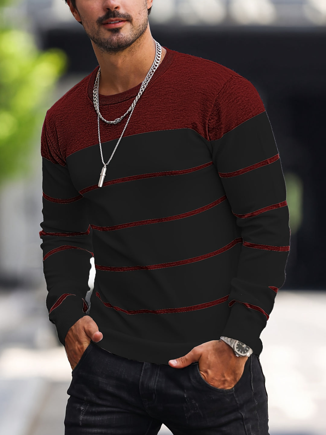 Harrison | Colour-Block Striped Sweater