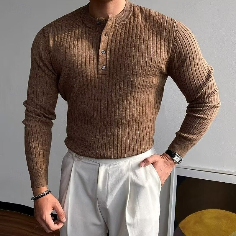 Gordon | Ribbed Henley Jumper