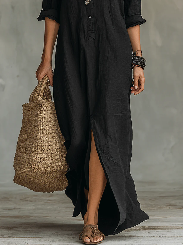 Loretta | Relaxed Collared Maxi Dress