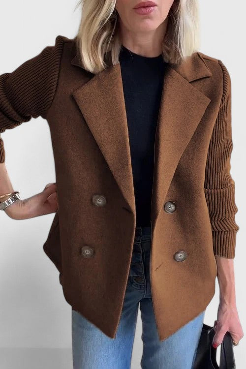 Catherine | Tailored Contrast-Sleeve Blazer