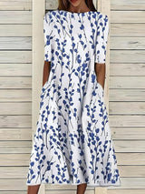 Coraleigh | Botanical Print Midi Dress