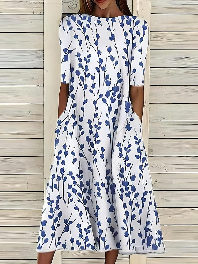 Coraleigh | Botanical Print Midi Dress