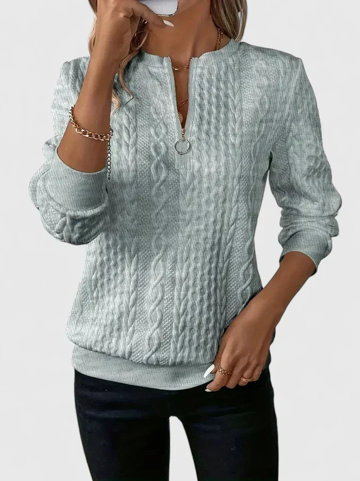 Celeste | Textured Quarter-Zip Sweater