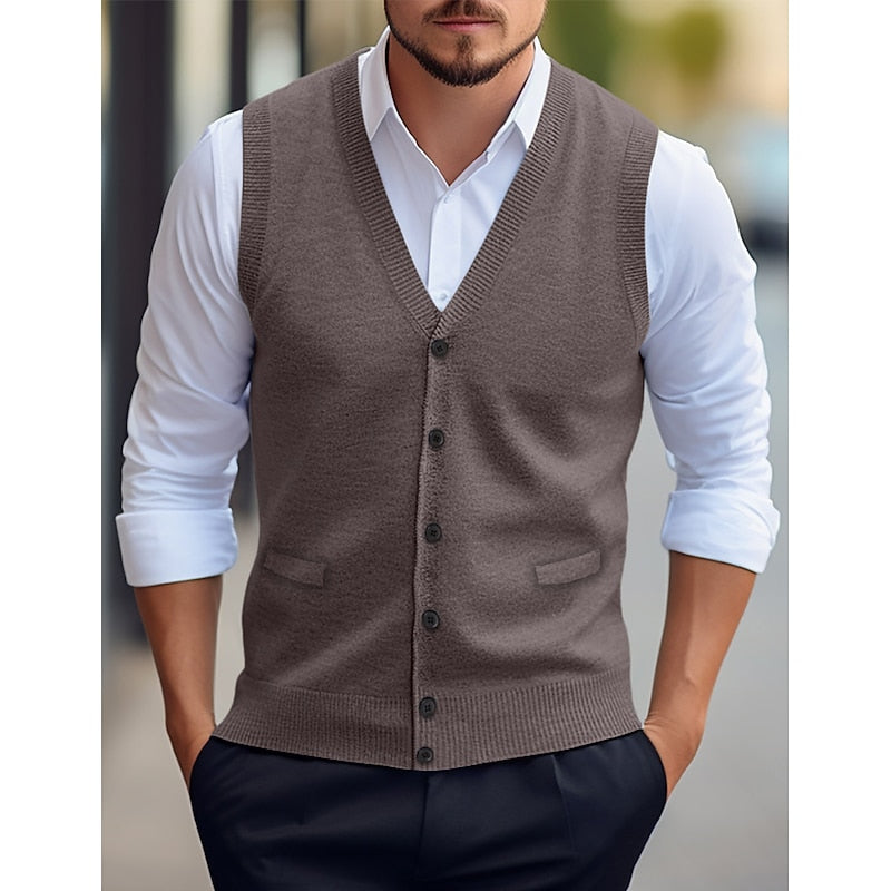 Everett | Christmas Buttoned Sweater Vest