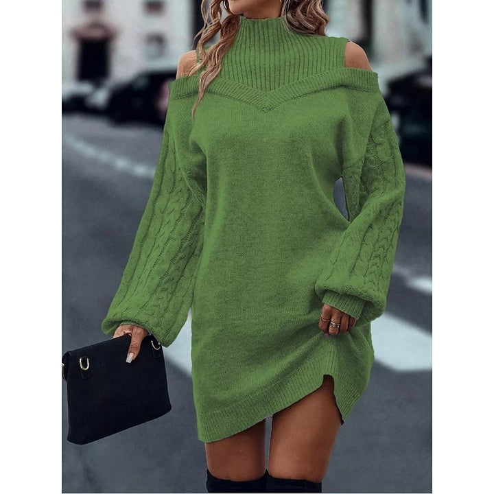 Meredith | Cold-Shoulder Turtleneck Dress