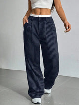 Rosanne | Pinstripe Wide-Leg Trousers