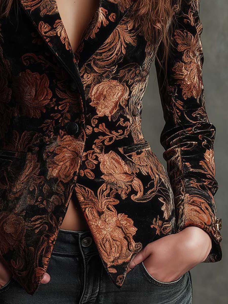 Yvette | Ornate Floral Tailored Blazer