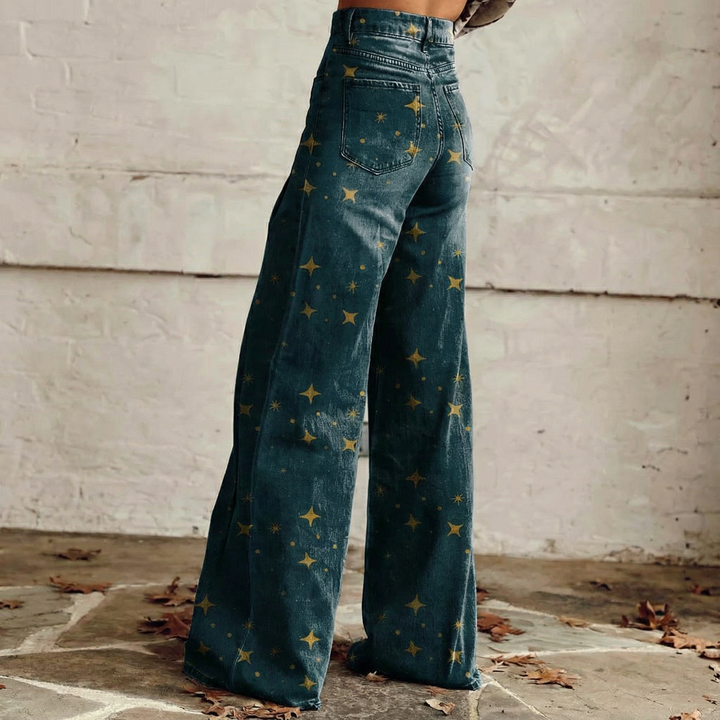 Stella | Wide-Leg Starprint Trousers