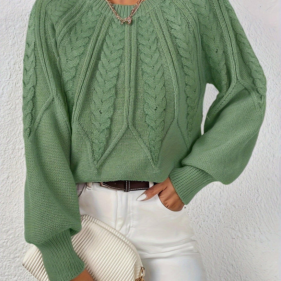 Fiona | Cable-Knit Round-Neck Sweater