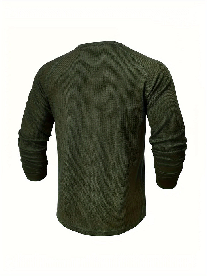 Roland | Textured Button-Placket Long-Sleeve Top