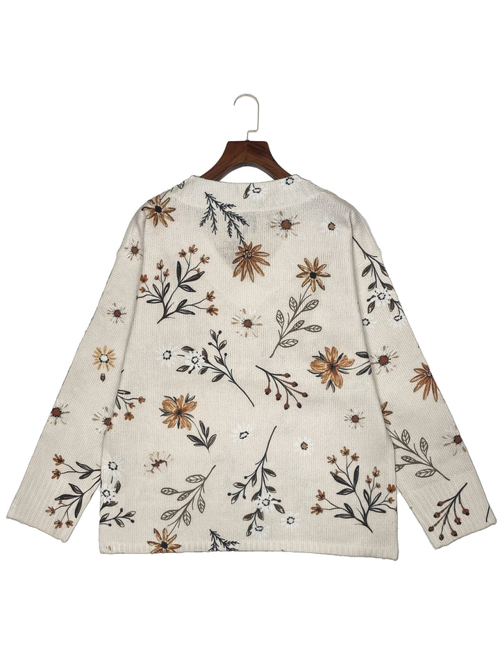 Mirabel | Floral V-Neck Sweater