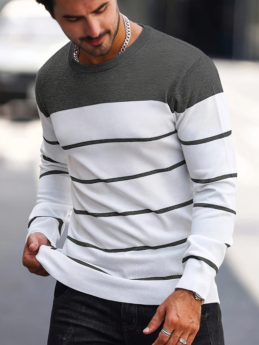 Harrison | Colour-Block Striped Sweater