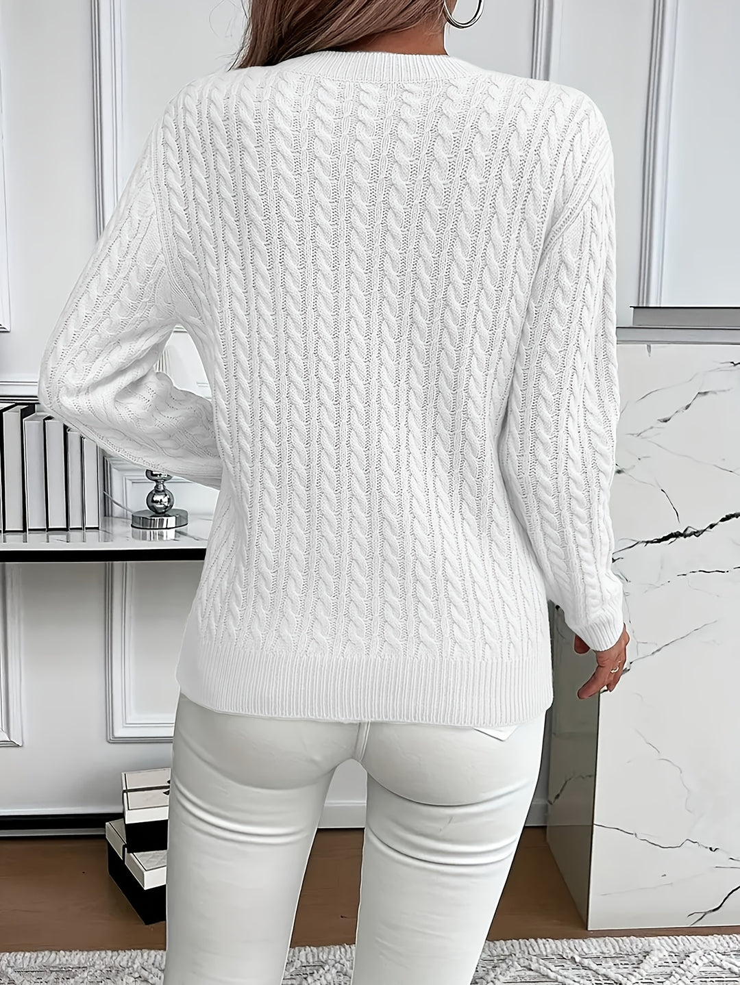 Maeve | Cable-Knit Round Neck Jumper