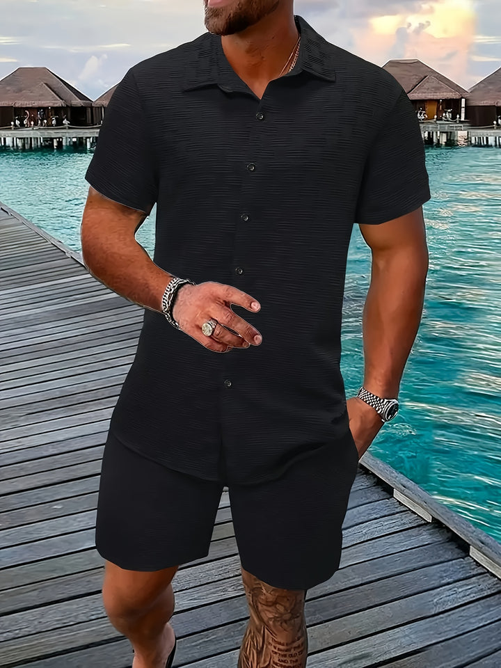 Jasper | Textured Short-Sleeve Two-Piece Set