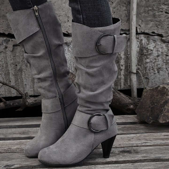 Vivien | Slouch Buckle Knee-High Boots