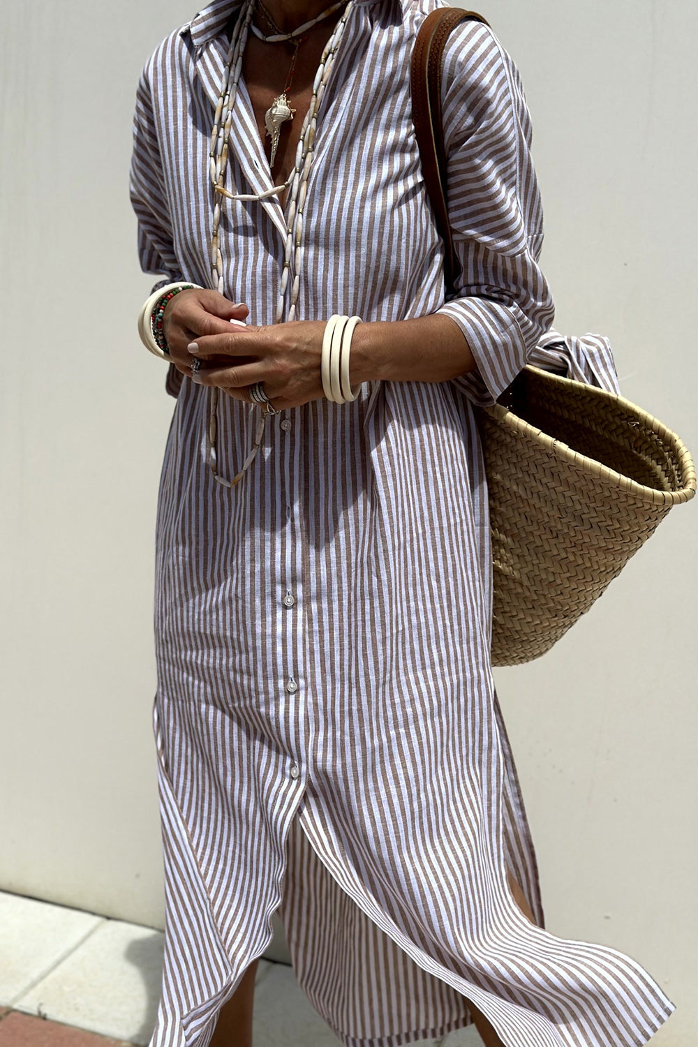 Caroline | Relaxed Striped Shirt Dress