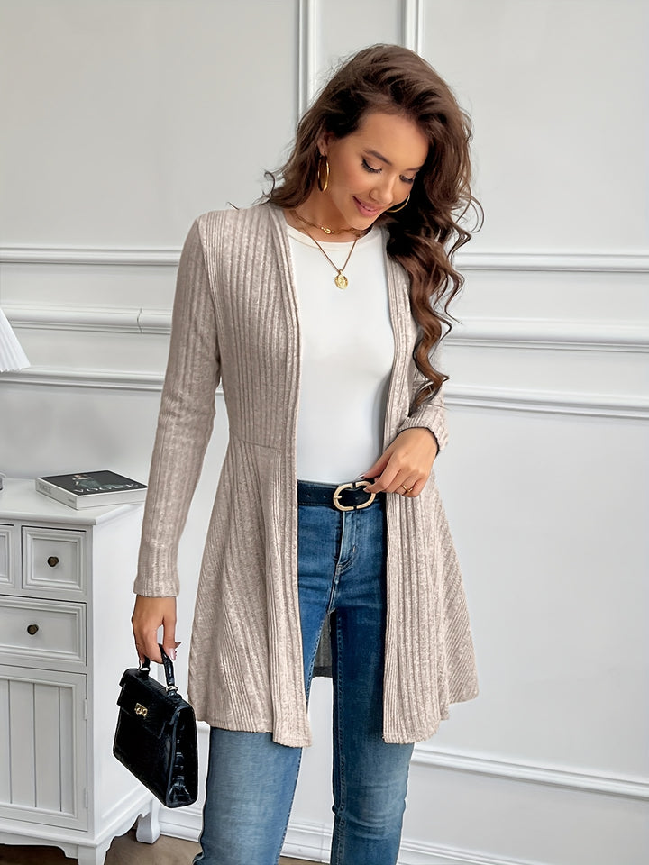 Helena | Ribbed Open-Front Cardigan