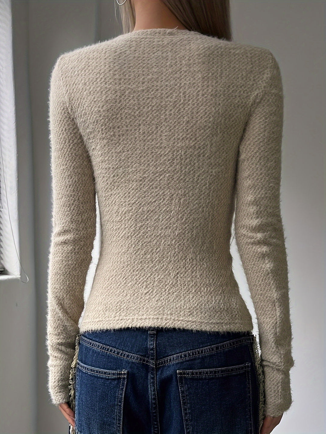 Ophelia | Soft Textured Long Sleeve Top