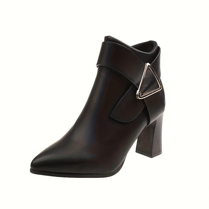 Vanessa | Pointed-Toe Buckle Ankle Boots