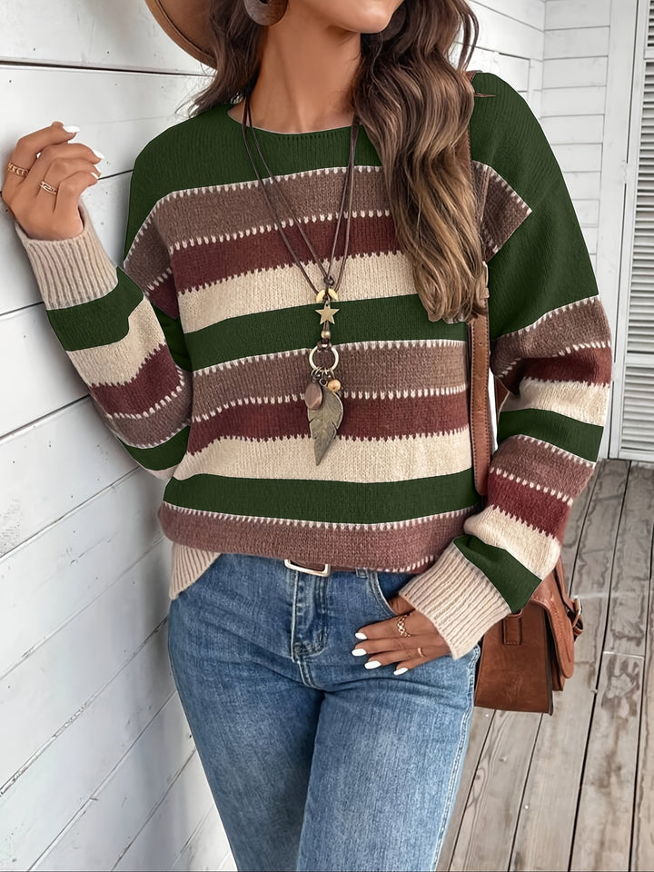 Isla | Striped Round-Neck Jumper