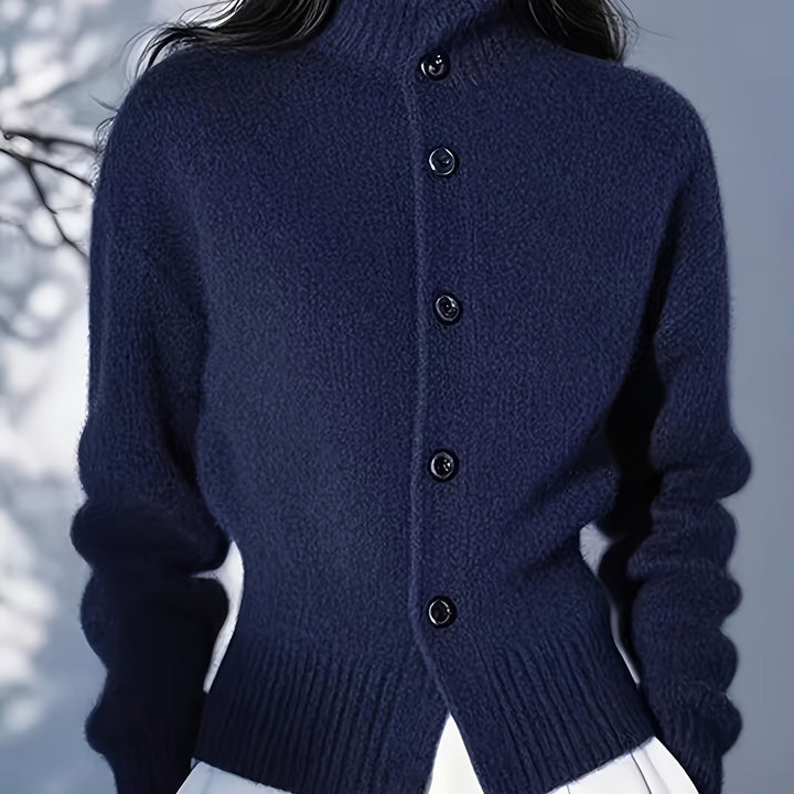 Henrietta | High-Neck Button-Front Cardigan