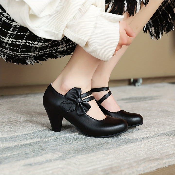 Eloise | Bow-Detail Ankle-Strap Heels