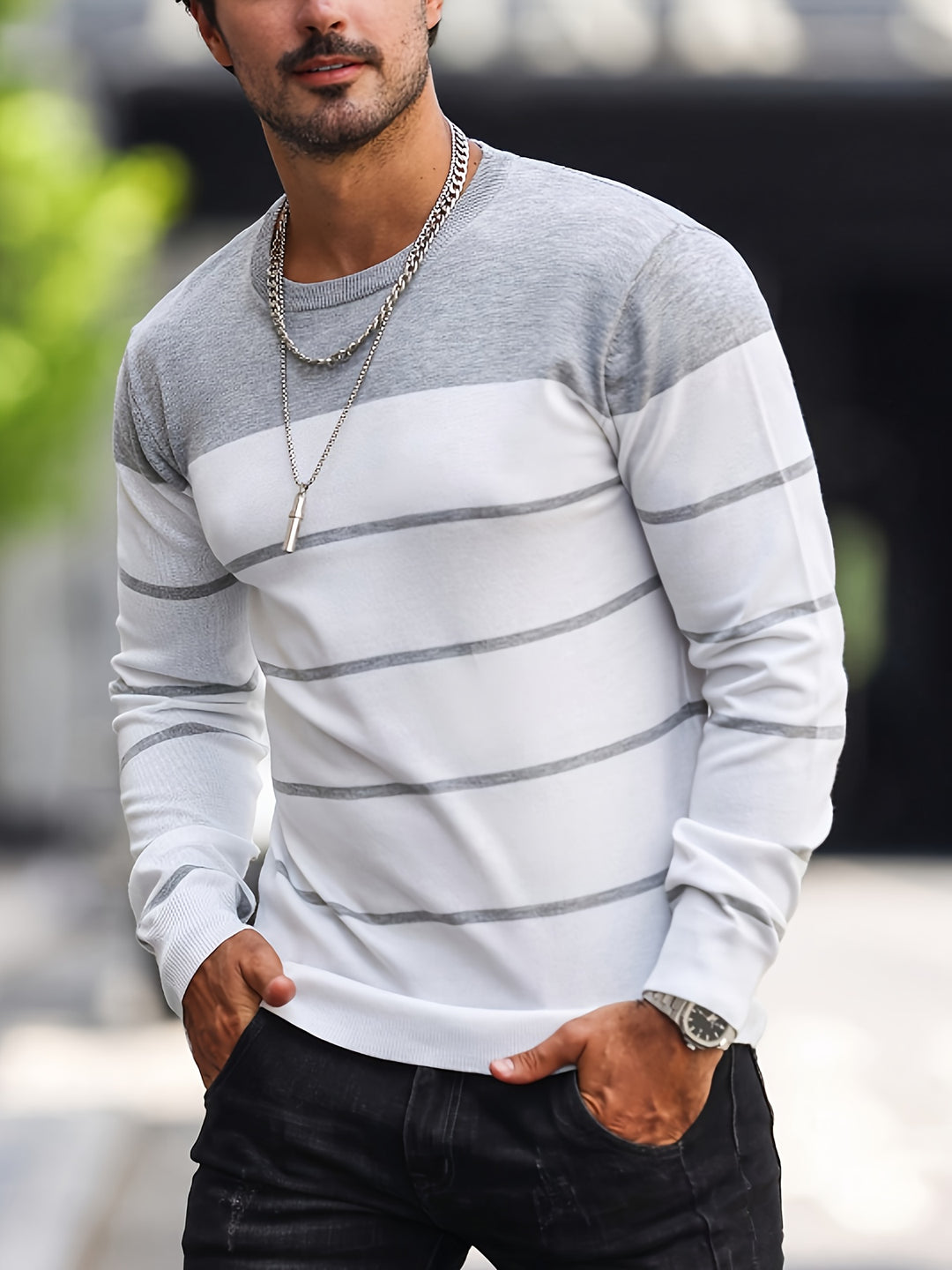 Harrison | Colour-Block Striped Sweater