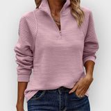 Georgina | Cosy Ribbed Half-Zip Pullover