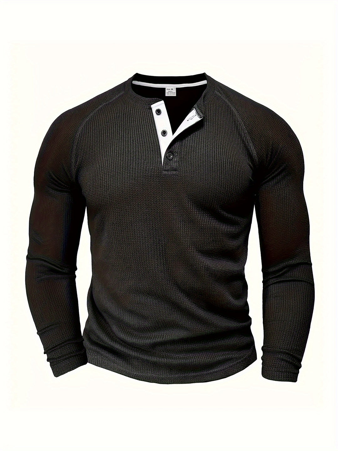Roland | Textured Button-Placket Long-Sleeve Top