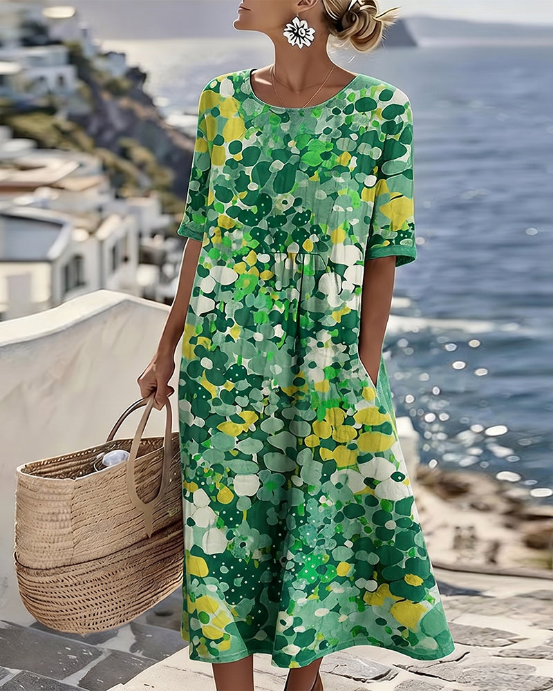 Sylvia | Blossom-Print Midi Dress