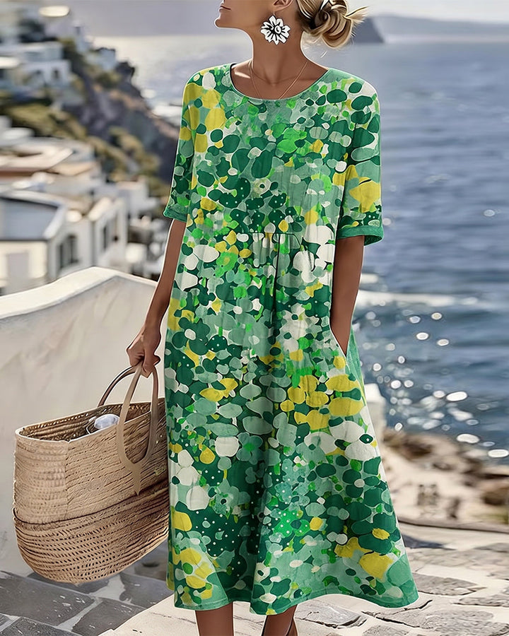 Sylvia | Blossom-Print Midi Dress