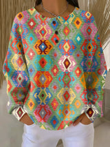 Glenda | Artisan Pattern Button Top