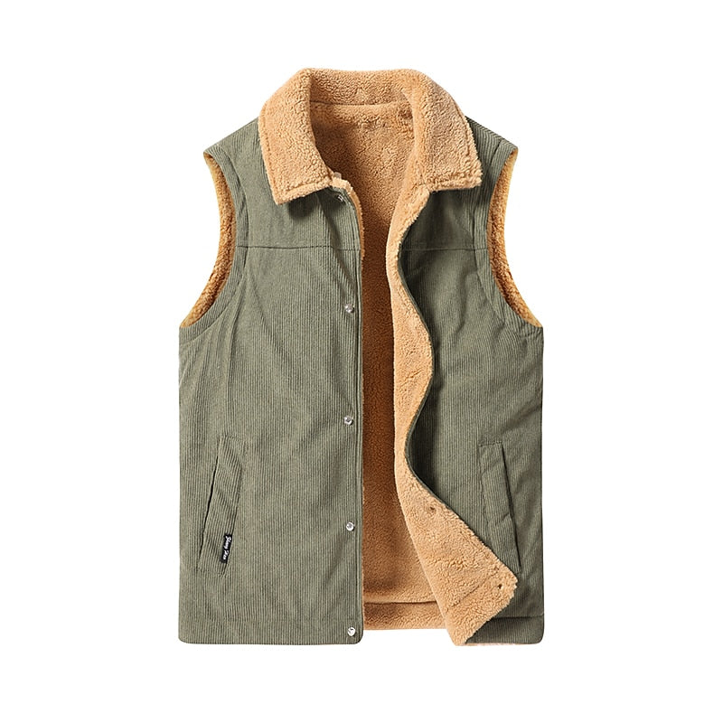 Harvey | Fleece-Lined Ribbed Gilet
