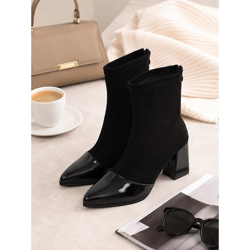 Verena | Cap-Toe Chunky Heel Ankle Boots
