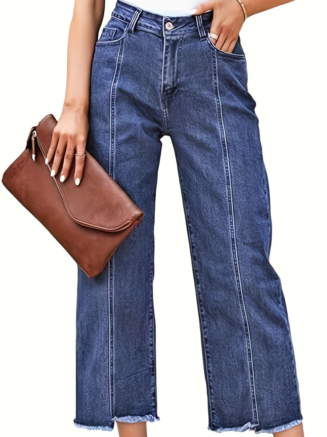 Priya | Cropped Straight-Leg Jeans