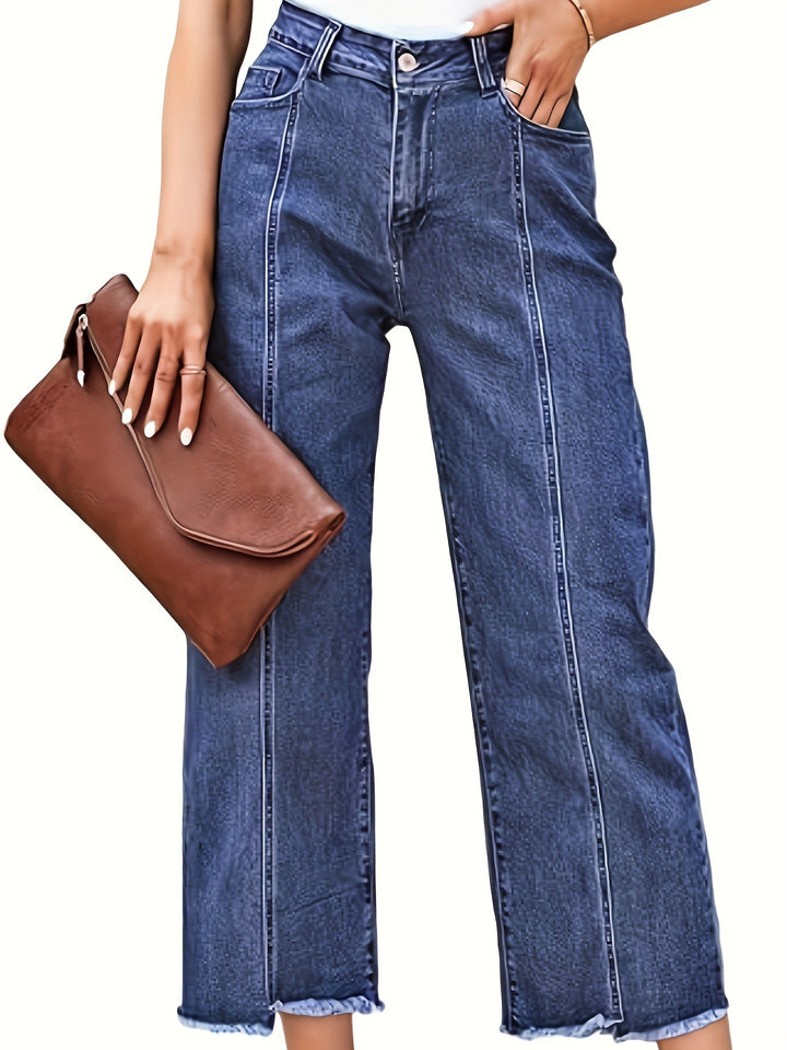 Priya | Cropped Straight-Leg Jeans