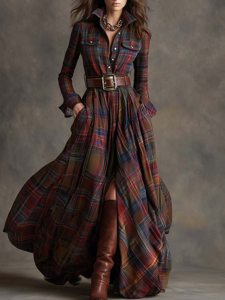 Gwyneth | Timeless Checked Shirt Dress