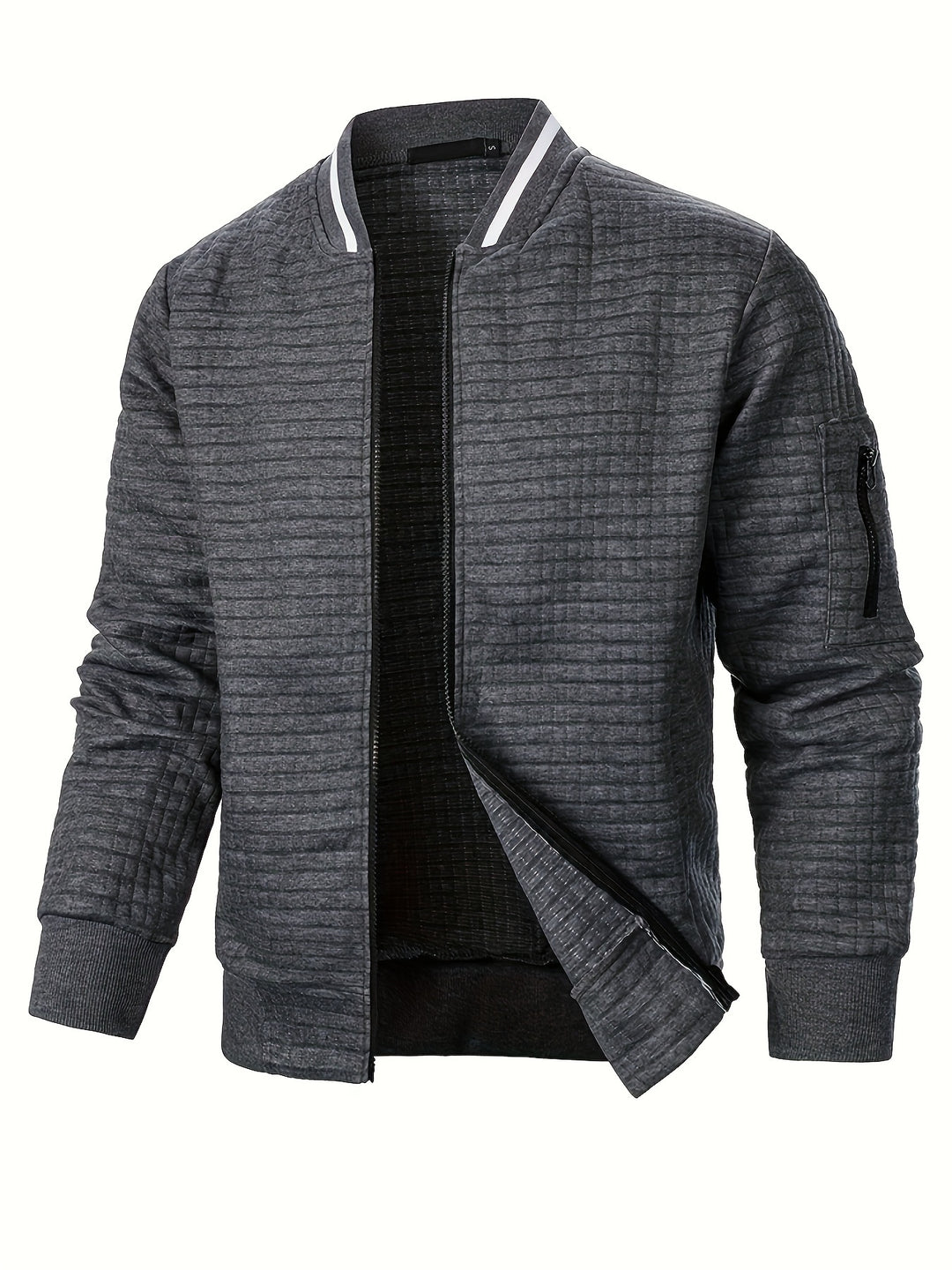 Spencer | Textured Zip-Up Bomber Jacket